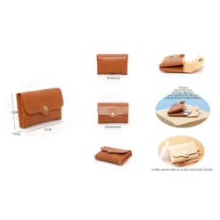 Minimalistischer Leder Geldbeutel. Kleine Ledergeldbörse. Schlanke Brieftasche.Geldbeutel für Damen.