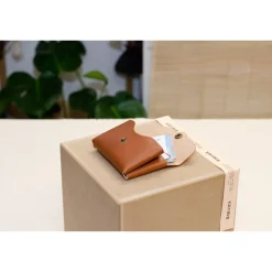 Minimalistischer Leder Geldbeutel (für Herren / Damen). Schlanke Herren Brieftasche. Leder Etui. Geschenk