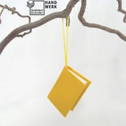 Mini-Notizbuch, Dekoration, gelb, Minibuch, handgefertigt