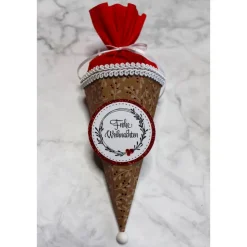 Mini-Schultüte Frohe Weihnachten „Farbauswahl“, Geschenkverpackung