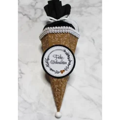 Mini-Schultüte Frohe Weihnachten „Farbauswahl“, Geschenkverpackung