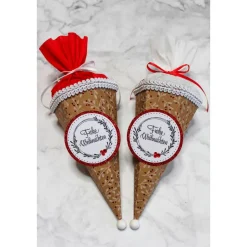 Mini-Schultüte Frohe Weihnachten „Farbauswahl“, Geschenkverpackung