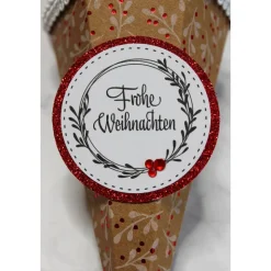 Mini-Schultüte Frohe Weihnachten „Farbauswahl“, Geschenkverpackung