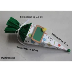 Mini-Schultüte „Tafeloptik grün