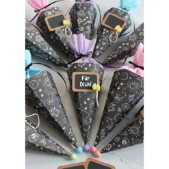 Mini-Schultüte „Tafeloptik schwarz