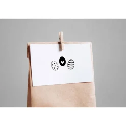 Ministempelset Ostereier gezeichnet | 3 Stempel mit 12mm Durchmesser | Holzstempel Frühling / Ostern