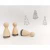 Ministempelset Weihnachtsbaum | 3 Stempel mit 12mm Durchmesser | Holzstempel Weihnachten / Advent
