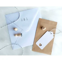 Ministempelset Weihnachtsbaum | 3 Stempel mit 12mm Durchmesser | Holzstempel Weihnachten / Advent