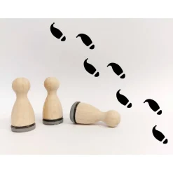 Ministempelset Wichtelschuhe | 3 Stempel mit 12mm Durchmesser | Holzstempel Weihnachten Advent | Wichtel Fußspuren Fußab