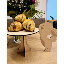 Mini-Tortenplatte Hase aus Holz 15 cm