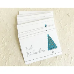 Mini-Weihnachtskarten, Visitenkartengröße, gedruckt auf Naturpapier