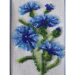 Mit Glasperlen gestickte Grußkarte, Geburtstagskarte, Klappkarte, Handarbeit