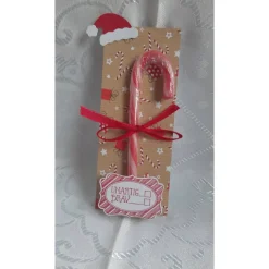 Mitbringsel Karte zur Weihnachtszeit mit Zuckerstange