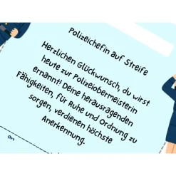 Mitgebsel Polizei Party A4 - Urkunde Polizei für den perfekten Polizeigeburtstag zum ausdrucken als PDF-Datei