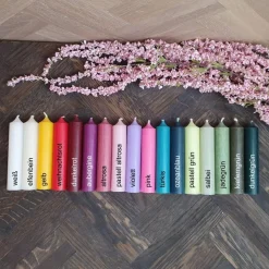 Mix & Match | Geschenkset mit 4 Kerzen | Kerzenfarbe + Wörter sind frei auswählbar | Kerzenset mit schwarzer Schrift