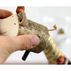 Männer GESCHENK FLASCHENÖFFNER aus HOLZ Ast Schwein Kapselheber Bier Natur Bar Cafè Deko Vatertag Hölzerne Hochzeit Holzschwein Mitbringsel