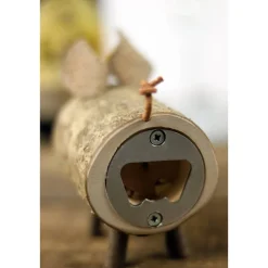 Männer GESCHENK FLASCHENÖFFNER aus HOLZ Ast Schwein Kapselheber Bier Natur Bar Cafè Deko Vatertag Hölzerne Hochzeit Holzschwein Mitbringsel