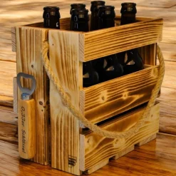 Männerhandtasche 6er geflammt, Bierträger, Vatertag, Geschenk, Flaschenträger, Grillabend, Party