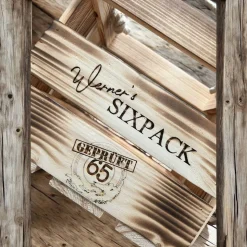 Männerhandtasche 6er geflammt, Bierträger, Vatertag, Geschenk, Flaschenträger, Grillabend, Party