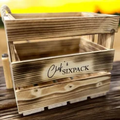 Männerhandtasche 6er geflammt, Bierträger, Vatertag, Geschenk, Flaschenträger, Grillabend, Party