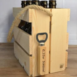 Männerhandtasche 6er natur, Bierträger, Vatertag, Geschenk, Flaschenträger, Grillabend, Party