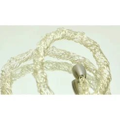 moderne Damen-Halskette gehäkelt - in sich verdreht - aus Silberdraht, Silberdrahtschmuck von bcd manufaktur