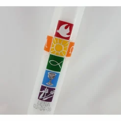 moderne Kommunionkerze, für Mädchen und Jungs, bunt