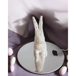 Moderne Osterdeko Hase – 3D Druck Voronoi Design – LED Windlicht Osterhase – Geschenk zu Ostern – Bio-Kunststoff (PLA) –