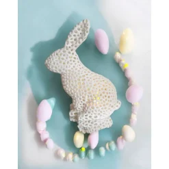 Moderne Osterdeko Hase – 3D Druck Voronoi Design – LED Windlicht Osterhase – Geschenk zu Ostern – Bio-Kunststoff (PLA) –