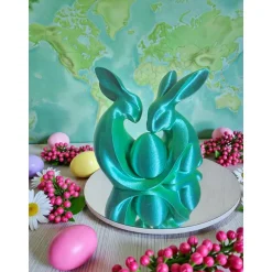 Moderne Osterhasen-Statue: „Harmonie im Nest“ – 3D-Druck Design-Deko