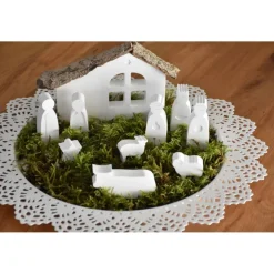 Moderne Weihnachtskrippe handgegossen aus Raysin200 – Geschenkidee & Deko für Weihnachten