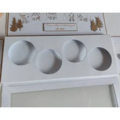 Moderner Adventskranz to go in Explosionsbox mit Sichtfenster, handgefertigt