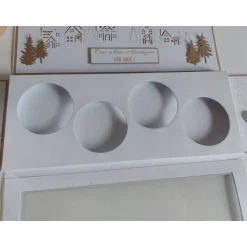 Moderner Adventskranz to go in Explosionsbox mit Sichtfenster, handgefertigt