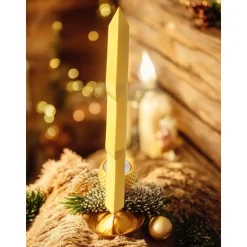 Moderner Christbaum Kerzenhalter – Skandinavische 3D-Deko für LED-Lichter | PLA Gold
