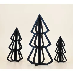 Moderner 3D Tannenbaum aus Holz Weihnachtsdeko Wohndeko minimalistisches Design Line Art abstrakt Weihnachtsbaum scandi