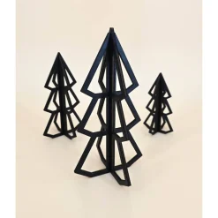 Moderner 3D Tannenbaum aus Holz Weihnachtsdeko Wohndeko minimalistisches Design Line Art abstrakt Weihnachtsbaum scandi