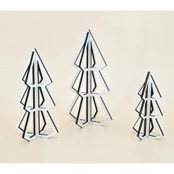 Moderner 3D Tannenbaum aus Holz Weihnachtsdeko Wohndeko minimalistisches Design Line Art abstrakt Weihnachtsbaum scandi