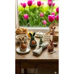 Moderner Eierbecher Hase | Osterdeko Kinder | Minimalistisches Osterfrühstück | Bruchsicher, Nachhaltig