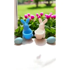 Moderner Eierbecher Hase | Osterdeko Kinder | Minimalistisches Osterfrühstück | Bruchsicher, Nachhaltig