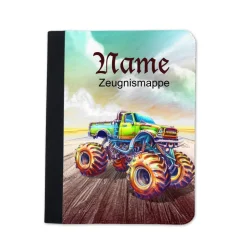 Monstertruck Zeugnismappe personalisiert | Zeugnismappe | Zeugnismappe mit Namen | Urkundenmappe
