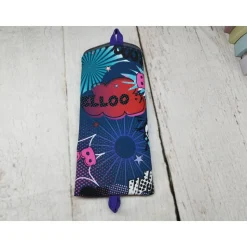 Mäppchen Comic blau in 2 Größen – Federmäppchen & Stiftetasche aus Softshe