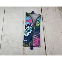 Mäppchen Comic blau in 2 Größen – Federmäppchen & Stiftetasche aus Softshe