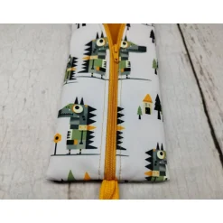 Mäppchen Krokodil grau in 2 Größen – Federmäppchen & Stiftetasche aus Softshe