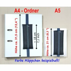 Mäppchen mit Gummiband, A5 Kalender, A4 Ordner, Kunstleder schwarz braun grau, handmade by BuntMixxDESIGN