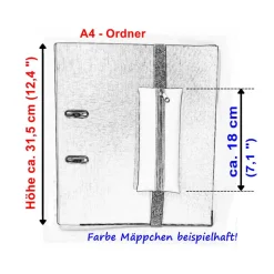 Mäppchen mit Gummiband, Kunstleder dunkelbraun, A5 Planer Kalender, A4 Ordner, gelb orange, handmade by BuntMixxDESIGN