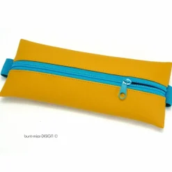 Mäppchen senfgelb senf Gummiband petrol türkis A4 Ordner A5 Planer Skizzenbuch, handmade by BuntMixxDESIGN