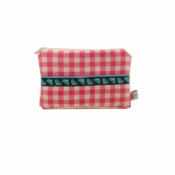 Mäppchen Täschchen Karo kariert türkis pink rosa Sterne Stern  handmade