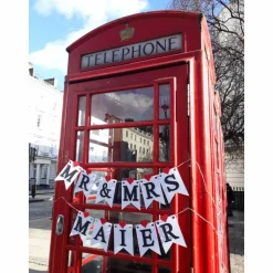 Mr & Mrs Girlande zur Hochzeit auf Wunsch personalisiert mit Wunschnamen Wimpelkette mit Namen