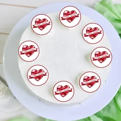 Muffinaufleger Happy Birthday Herz Tortendeko Esspapier Essbar Tprtembild Tortenaufleger