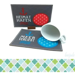 Mugrug, Tassen- oder Kerzenuntersetzer Maritim